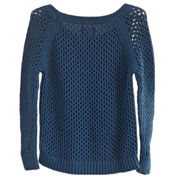 American Eagle Open Knit Sweater Teal Size Medium - Picture 2 of 7
